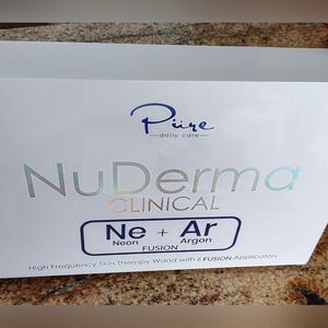 NEW NuDerma Clinical High Frequency Skin Therapy Wand With 6 Fusion Applicators